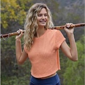 Free People Movement Second Base Tee in neon mango size S